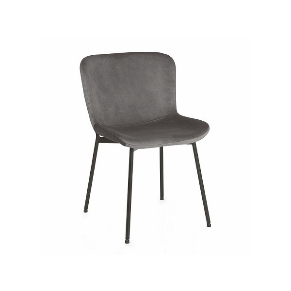 Krzesło COLBY velvet czarny stelaż / szary bluvel 14 - Signal